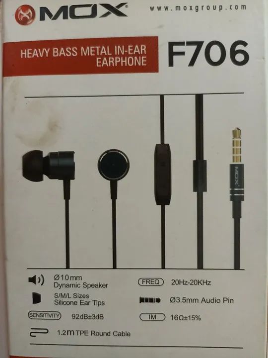 Fones de Ouvido Mox F706 - Heavy Bass Metal In-Ear - Foto 2