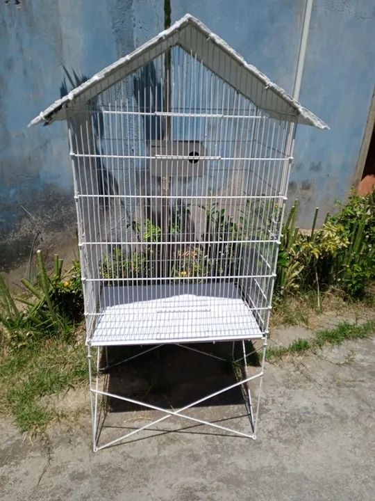 Gaiola para pássaros grande branca