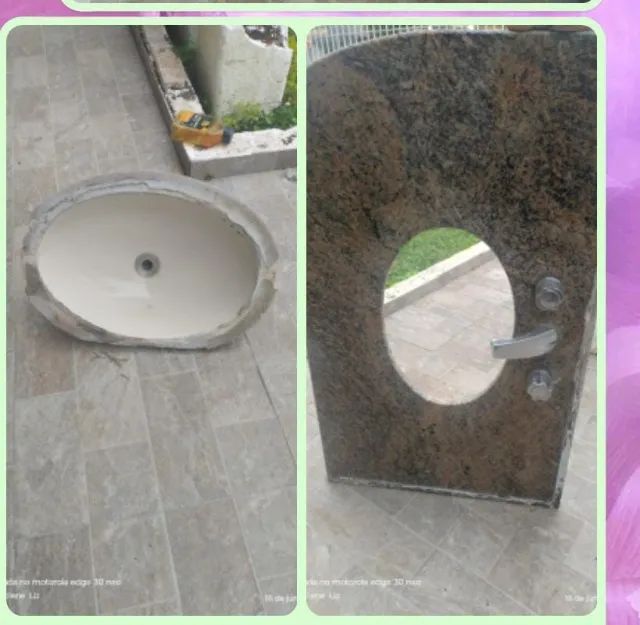 Cuba de Granito completa com Torneira + base de granito - Cubas e Pias ...
