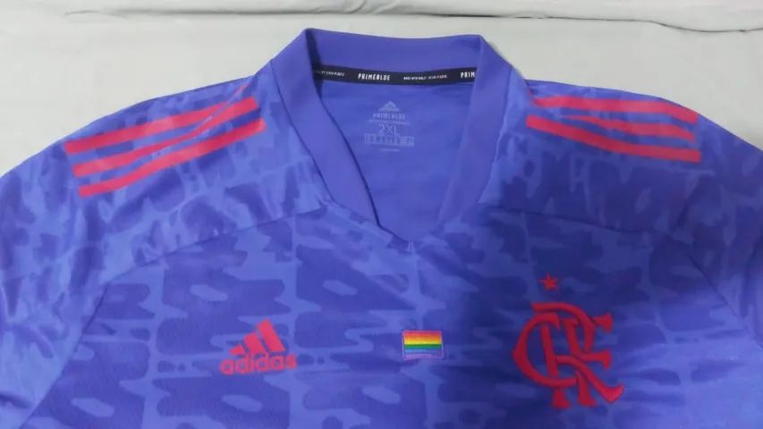 Camisa Flamengo Azul 2021 Pride Adidas 2GG - Foto 2