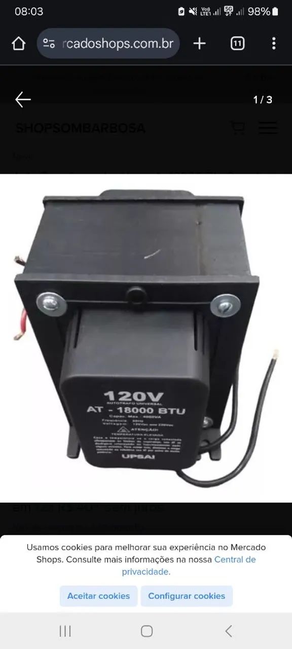 Transformador 7000va AT 18.000 BTUs