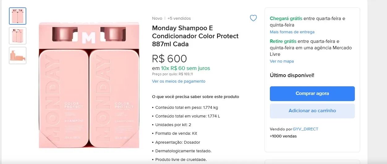 Shampoo Monday color protect 900ml - Foto 4