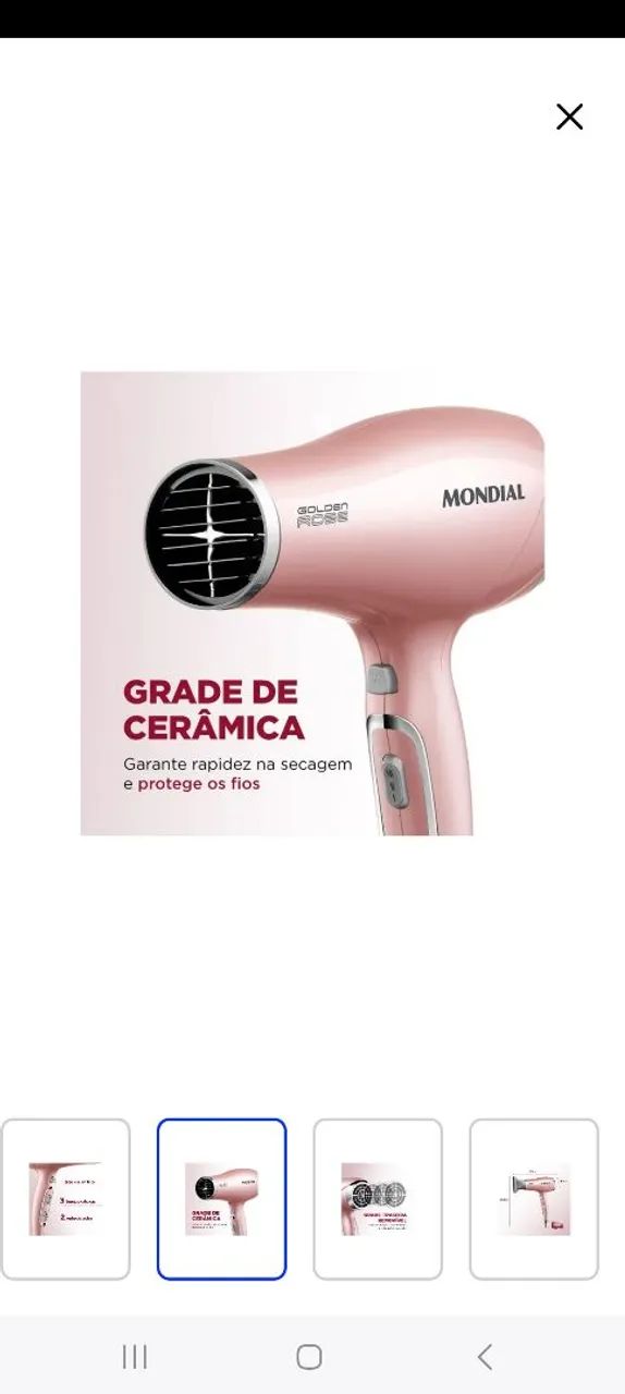 Secador de Cabelo Mondial Gold Rose - Novo - Foto 5