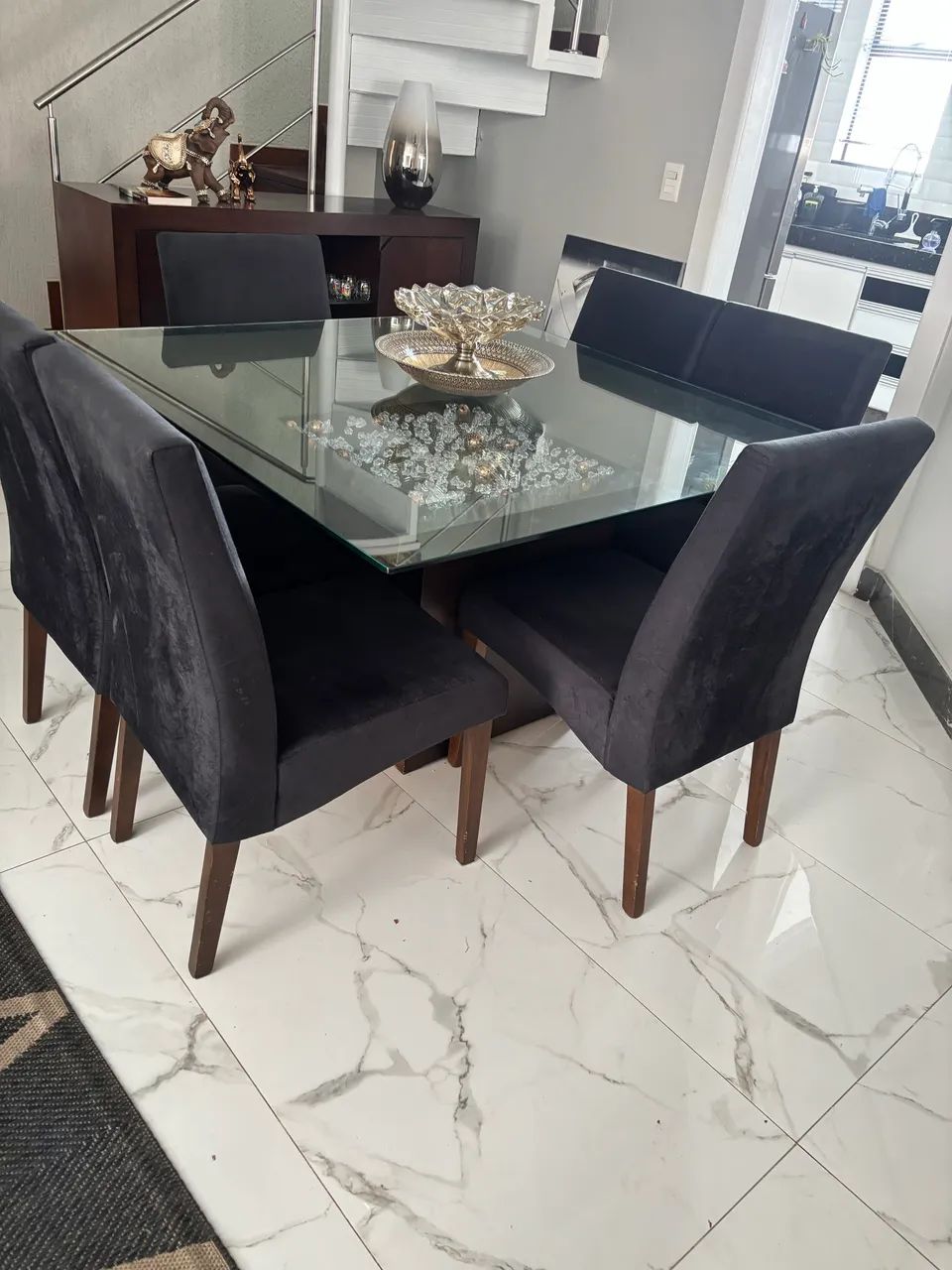 Mesa de jantar com tampo de vidro  - Foto 5