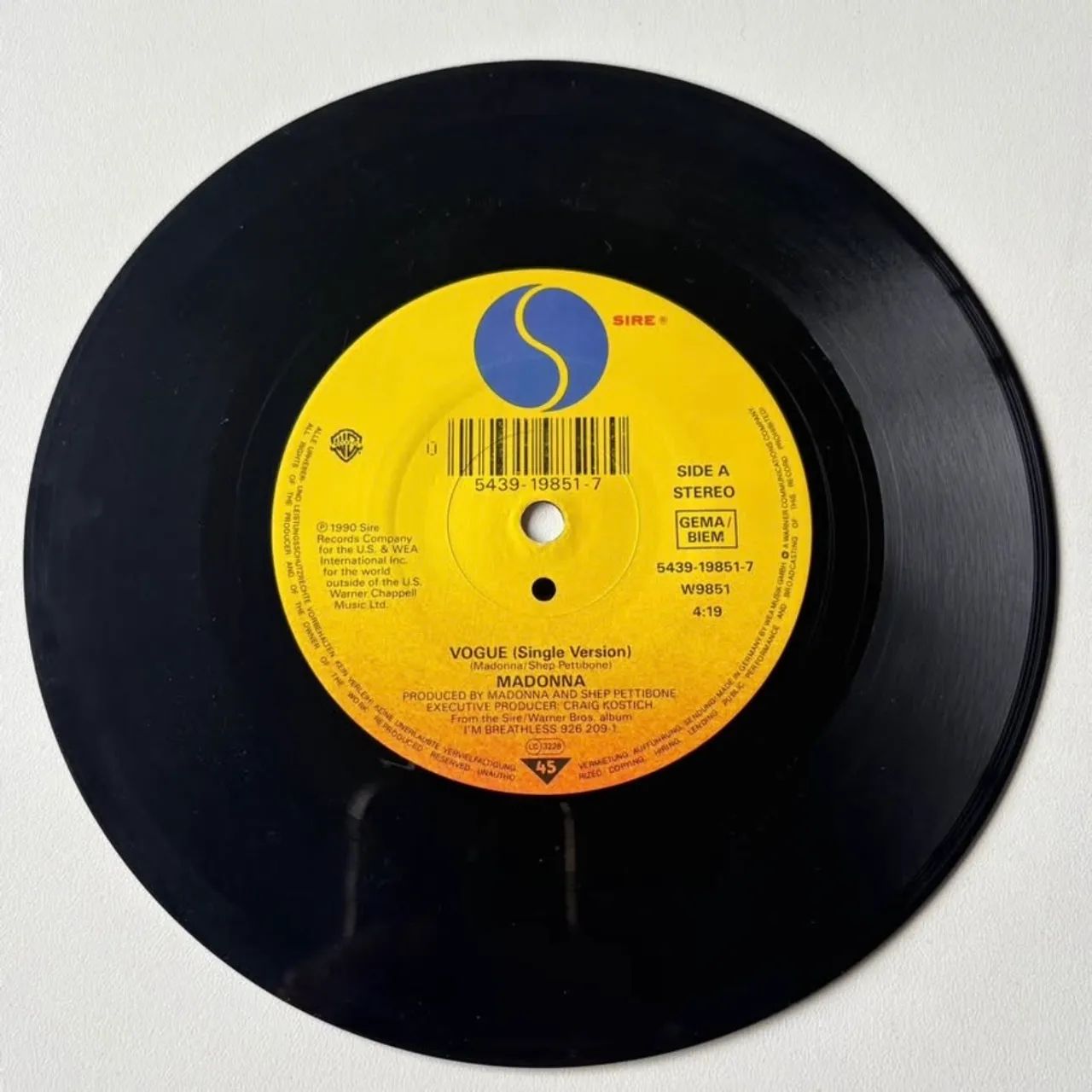 Madonna Vogue Vinil Single Compacto 7'' Importado Alemanha - Foto 4