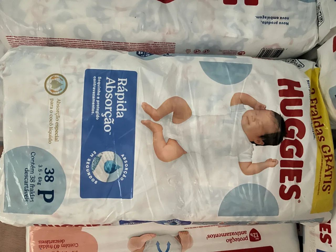 Huggies Rápida Absorção - P - 38 fraldas