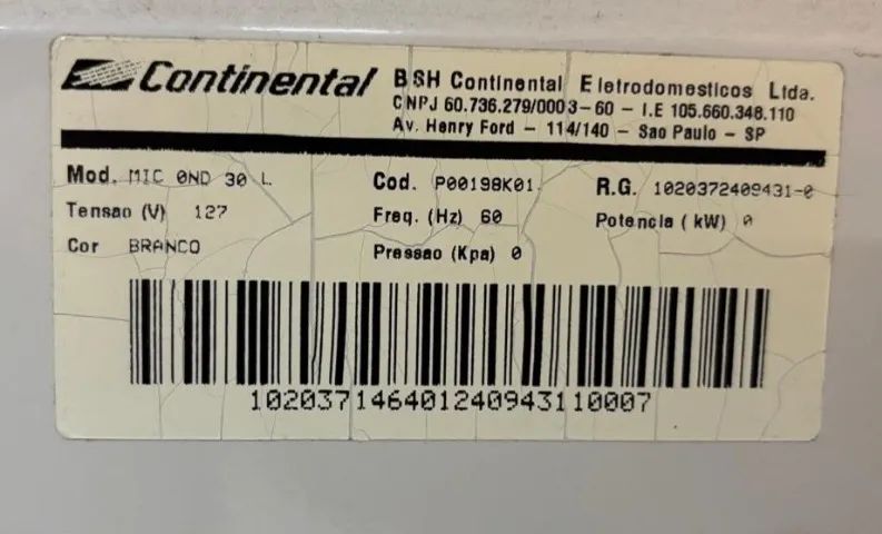 Micro-ondas Continental 30 Litros 127V Branco Funcionando - Foto 4