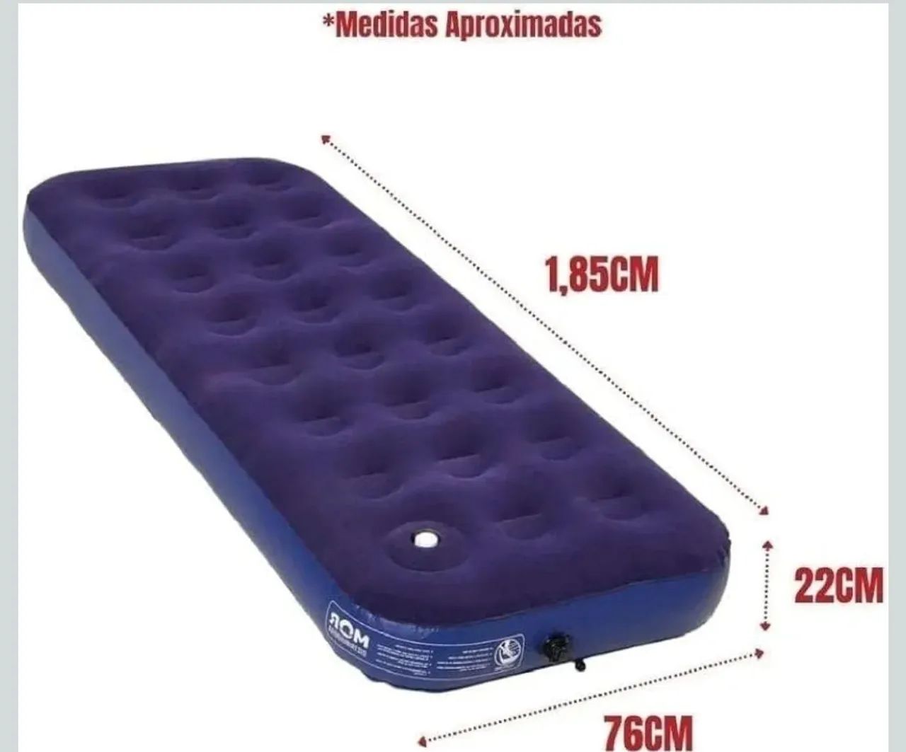 Colchão inflável solteiro MOR com fole - Azul  - Foto 2