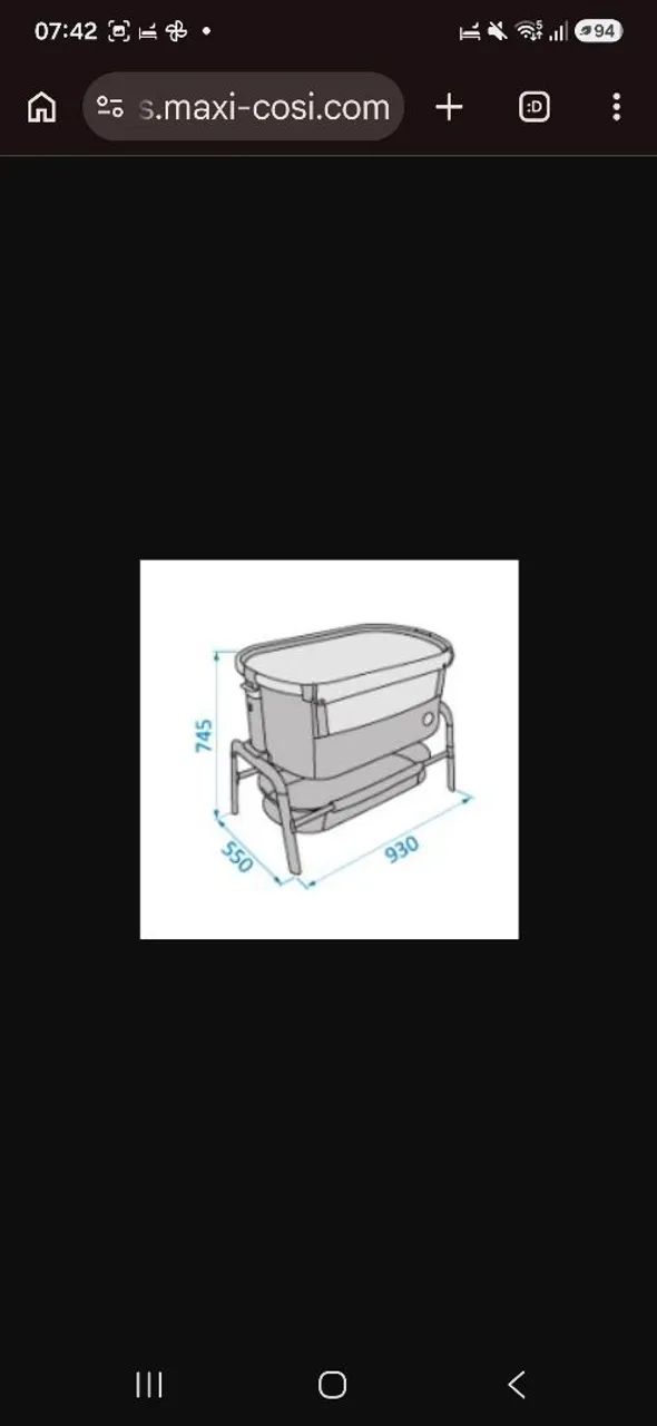 Berço Portátil lora Air Co-sleeper Graphite Maxi Cosi Essential Graphite Cinza - Foto 2