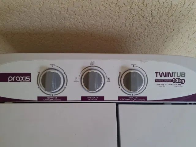 Lavadora de Roupas Twin Tub Praxis, com centrífuga (Usada) - Foto 3