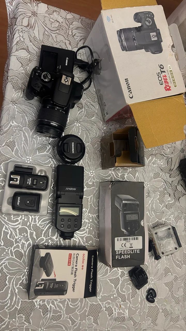 Cânon T6 + 2 lentes+ Flash + Rádio  - Foto 6