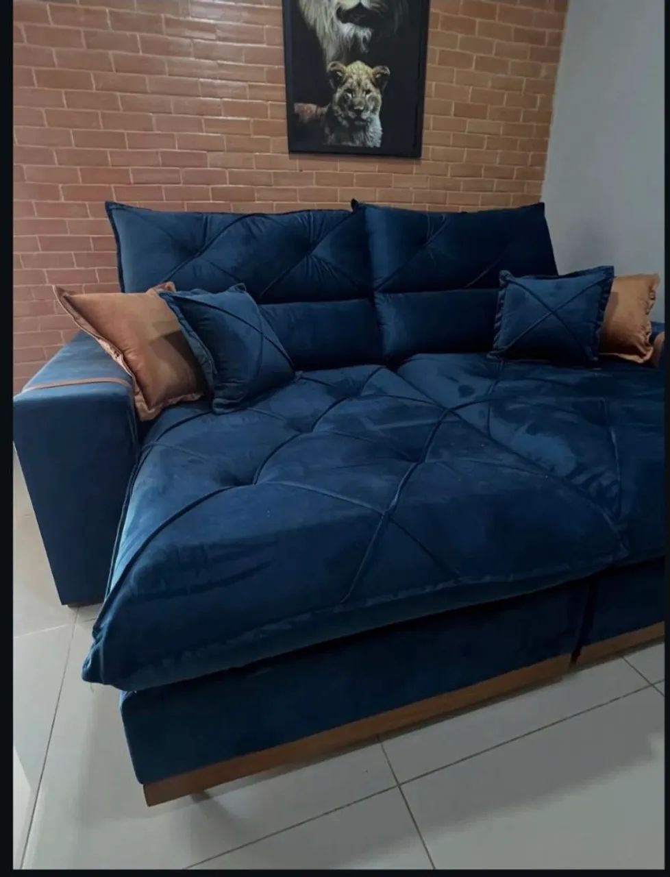 Sofá retrátil e reclinável Gran Bello D33 molas ensacadas 