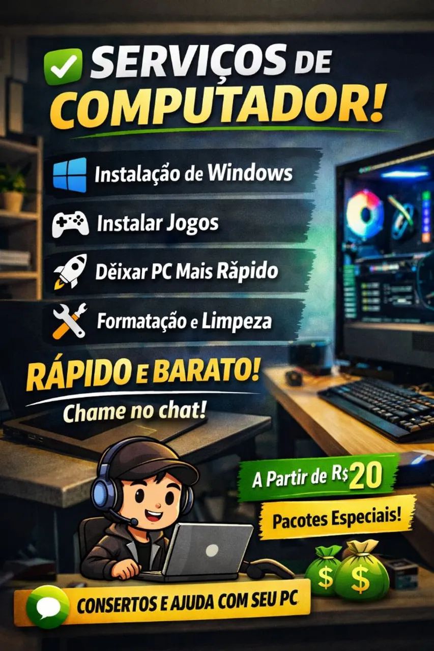 Formatação de PC / Instalação de Windows / Deixo seu PC rápido