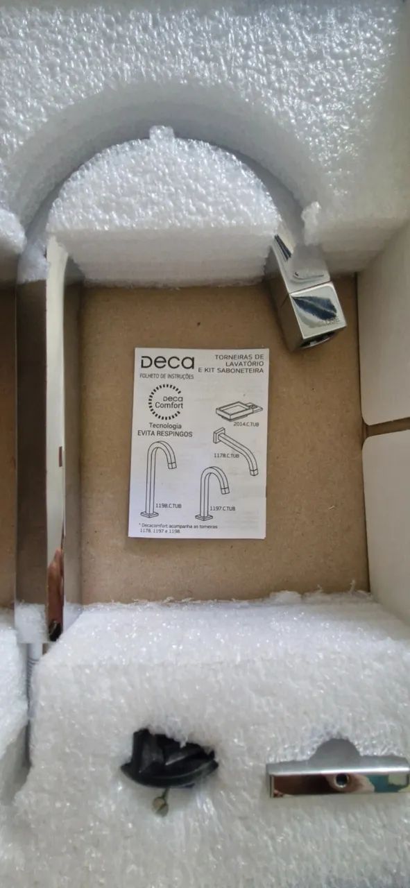 Torneira Deca Tube 1197 C Tub Cromada De Bancada Cor Chrome NOVO - Foto 3