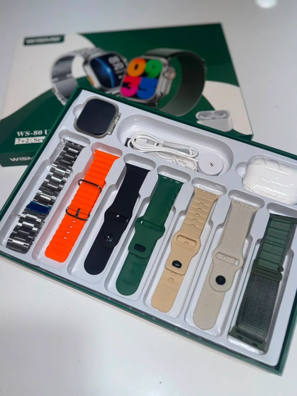 WS 80 ULTRA 2 | +Fone bluetooth | Kit 7 pulseiras