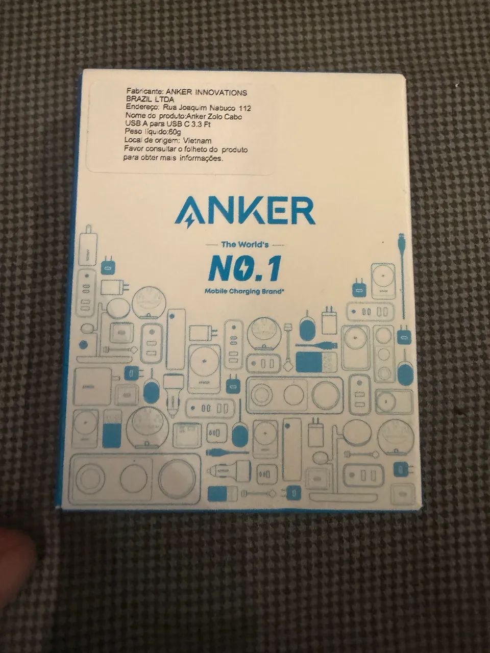 Cabo Anker Zolo USB-A para USB-C 1 Metro Trançado