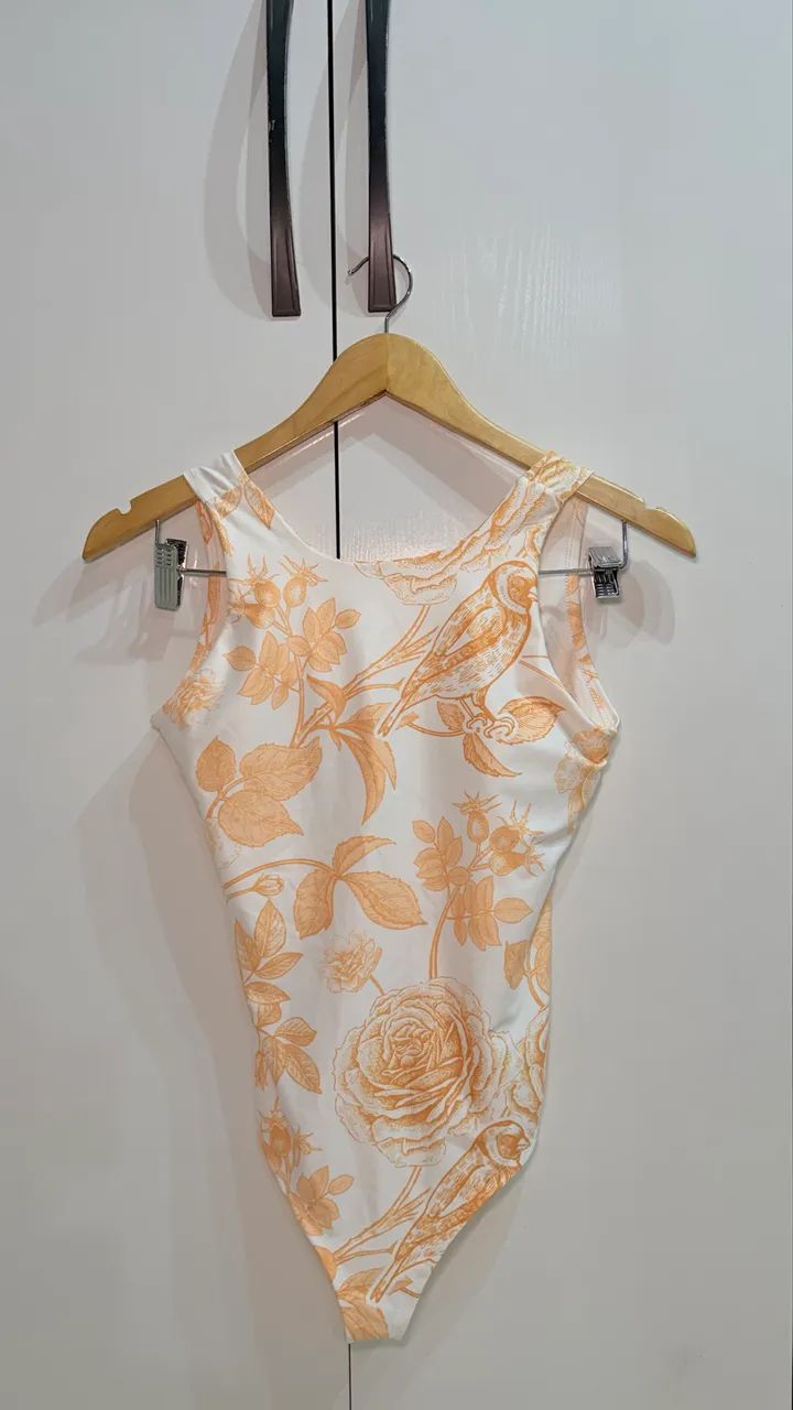 Body estampa laranja 