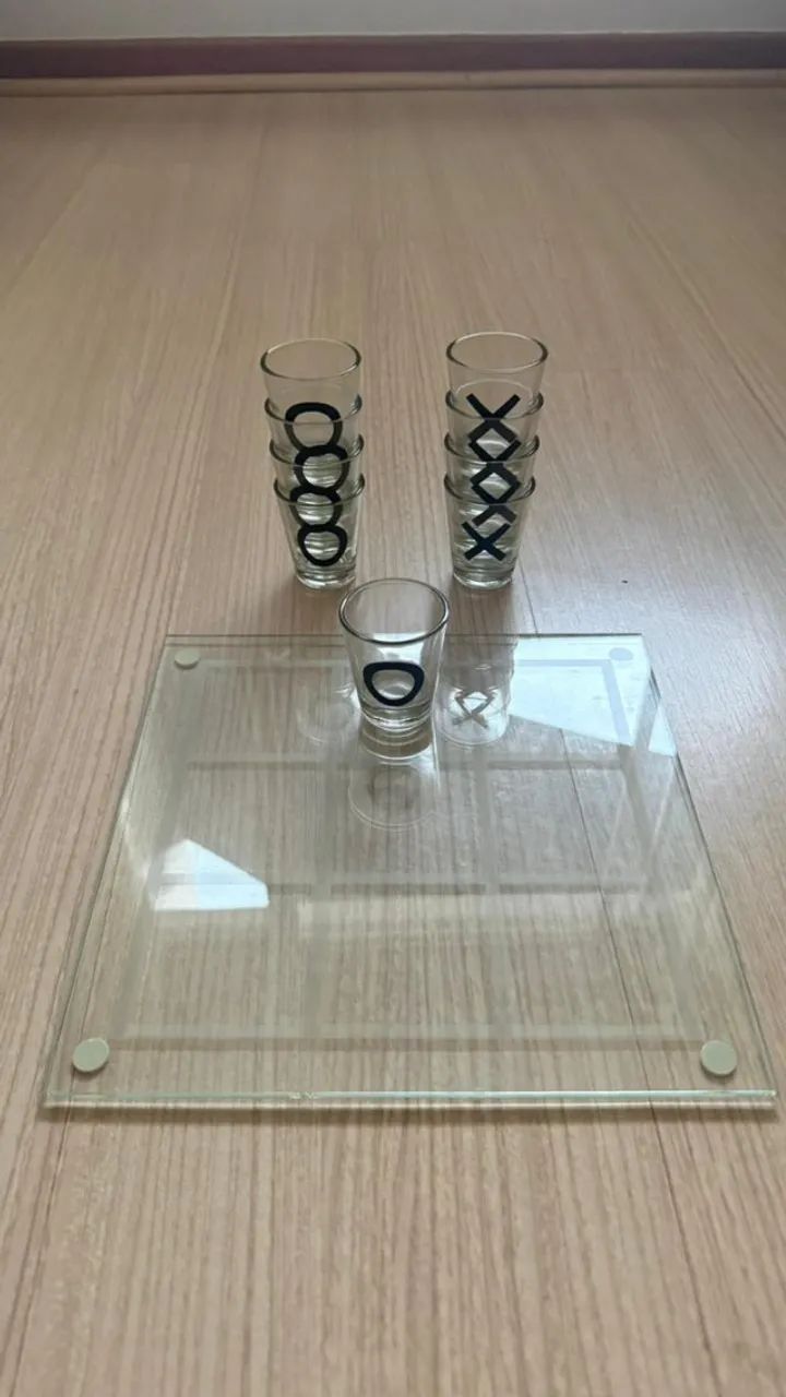 Jogo da Velha com Copos de Shot/Drink com Tabuleiro de Vidro - 9 Copos - Foto 2