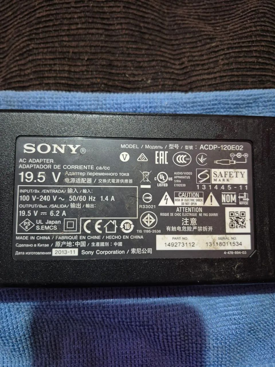 Fonte Carregador Sony Acdp-120e03 19.5v 6.2a Tv Bravia Vaio