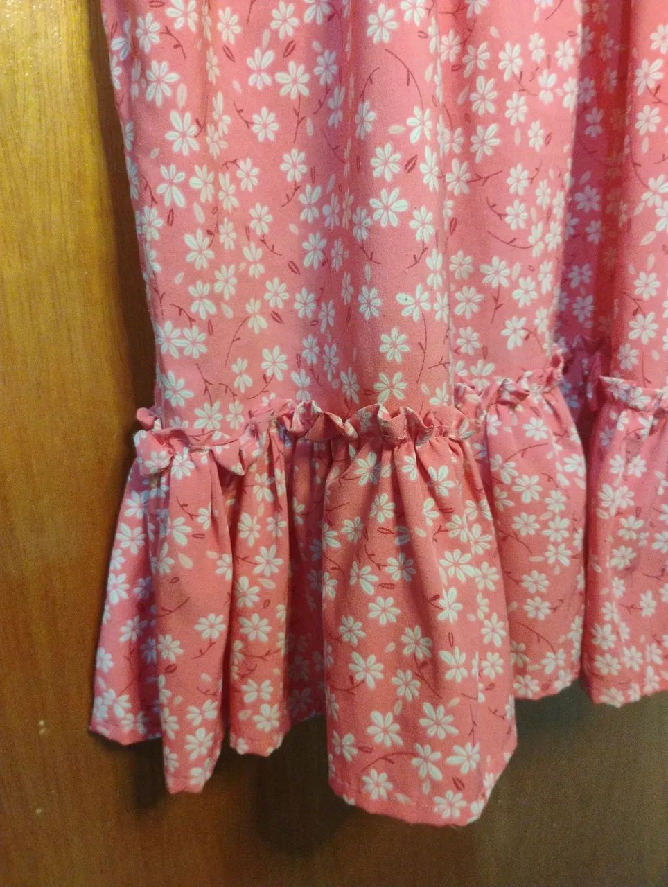 Vestido Rosa Longo Florido (Brechó) - Foto 4