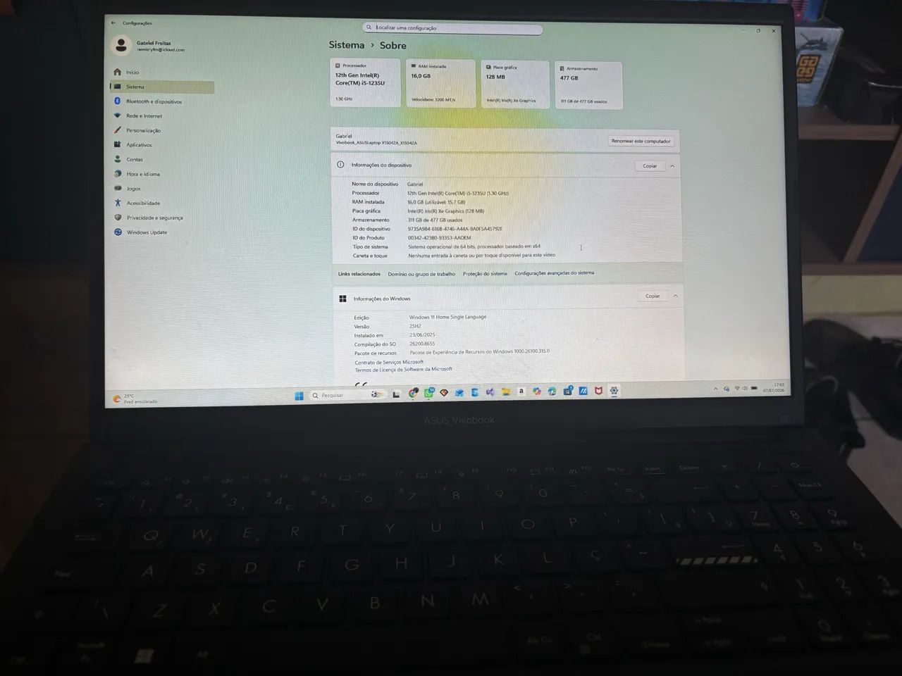 Notebook Asus Vivobook 15