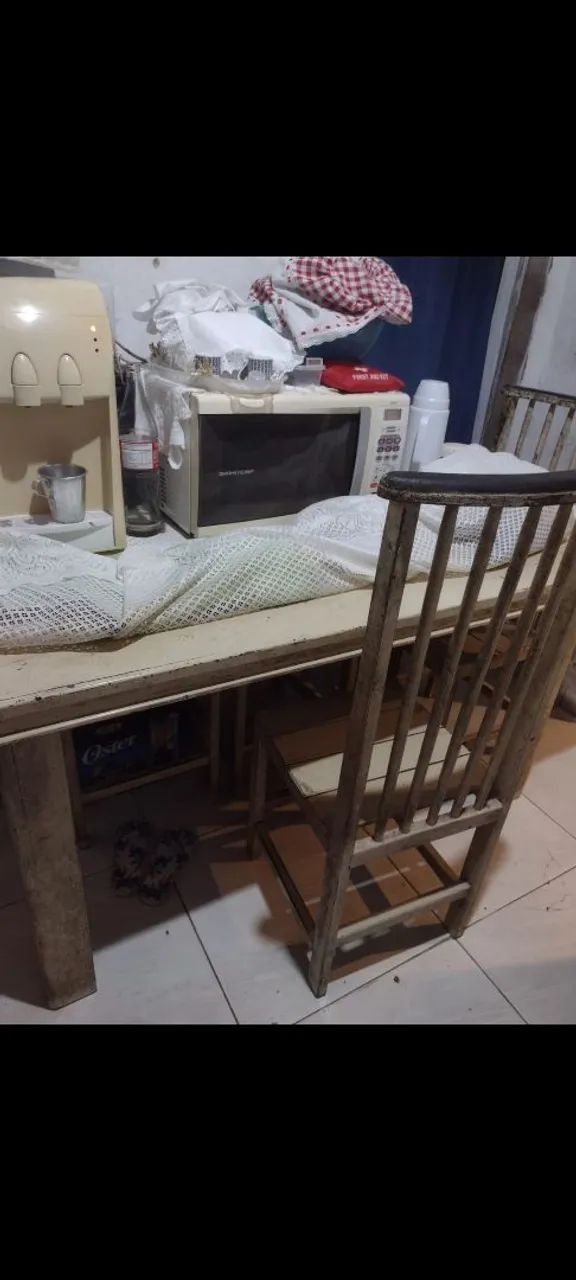 MESA DE MADEIRA PARA REFORMAR - Foto 2