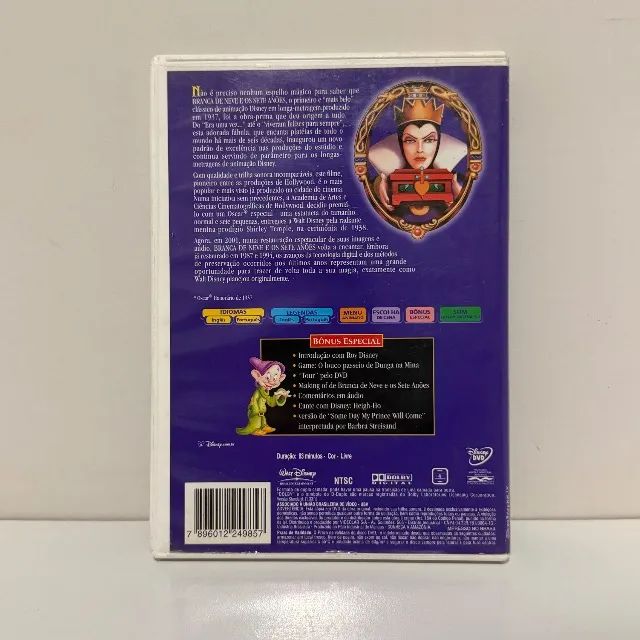 DVD Branca de Neve e os Sete Anões - Primeira tiragem - Ótimo estado - Foto 2