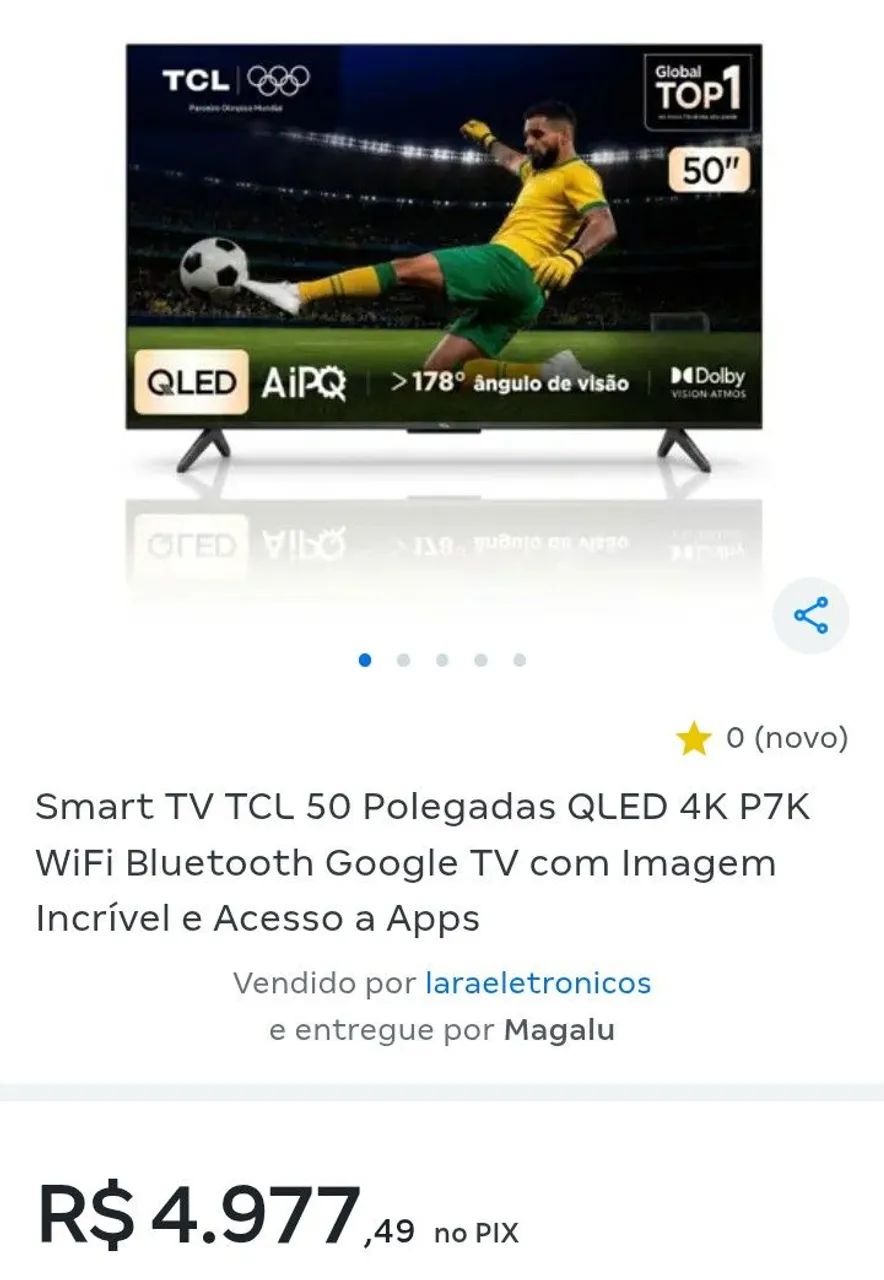 TELÃO ANDROID QLED PREMIUM ,50 PLG