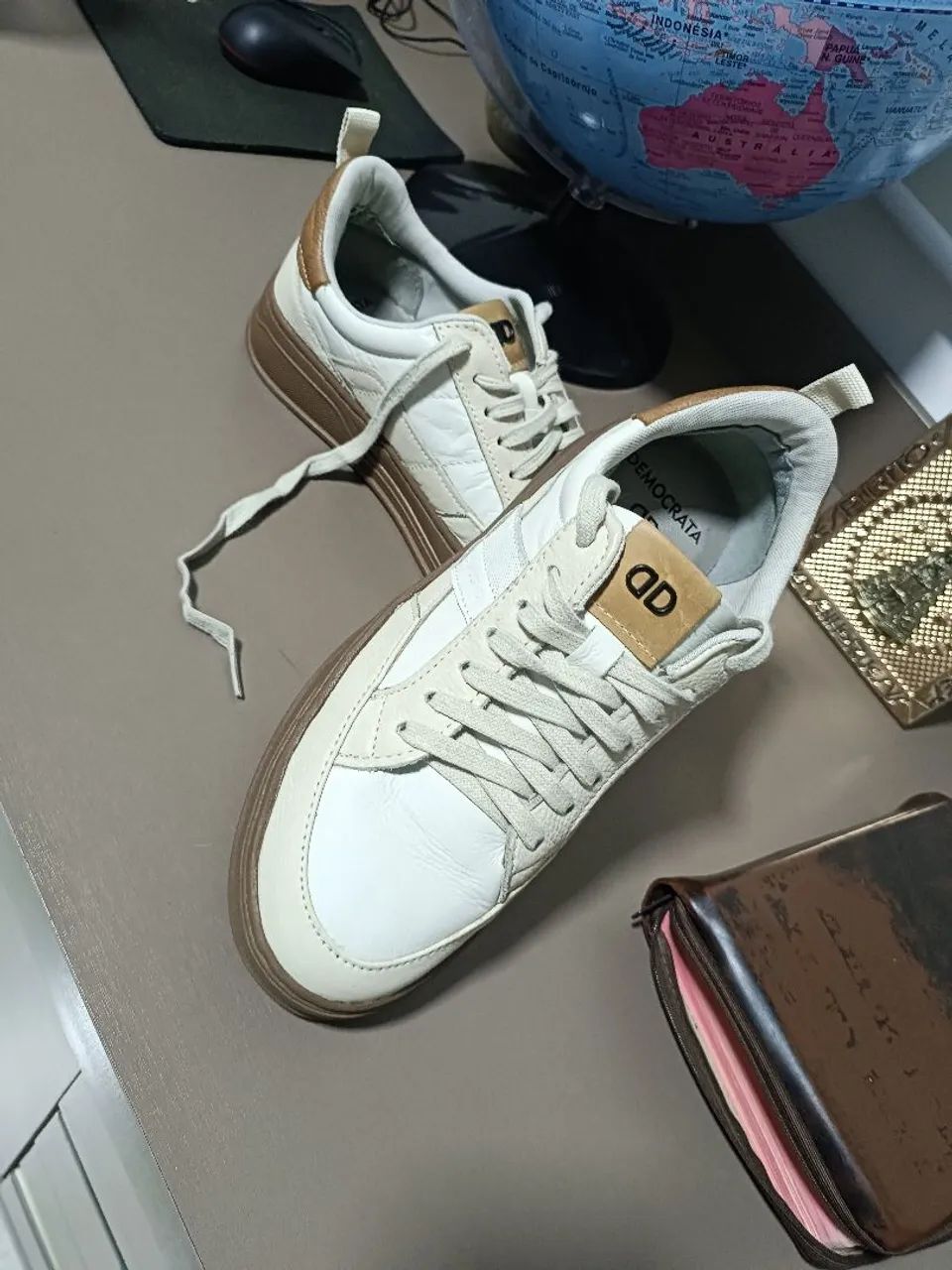 Sapatênis Democrata Denim Jay - Bege/Creme