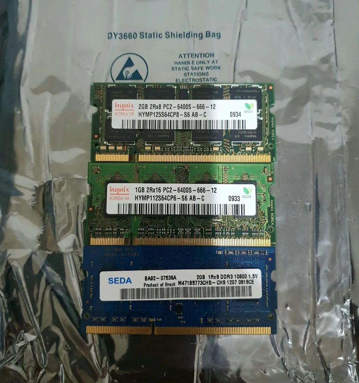 MEMORIA RAM PARA NOTEBOOK SODIMM KIT COM 3 UNIDADES DDR3 E DDR2  - Foto 2