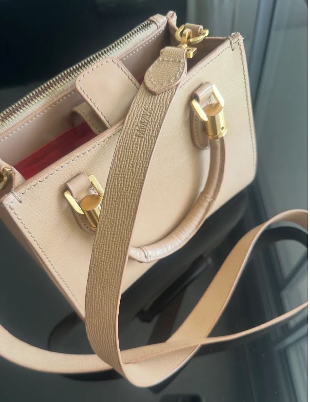 Bolsa Schutz Lorena Couro Original - Cor Nude média  - Foto 3