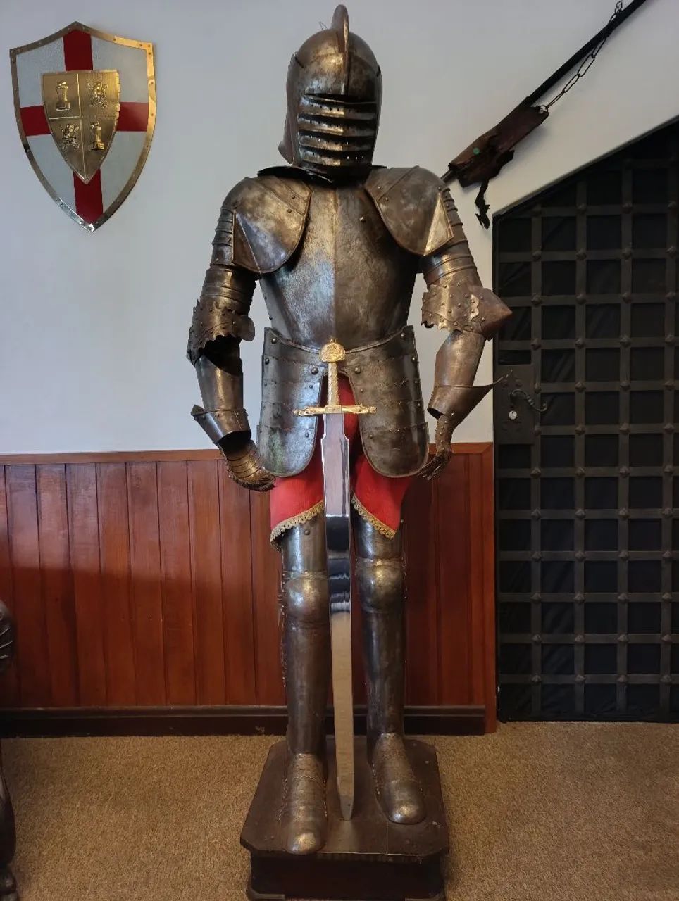 Armadura medieval espanhola tamanho original para decoração, coleção, hotel, castelo...