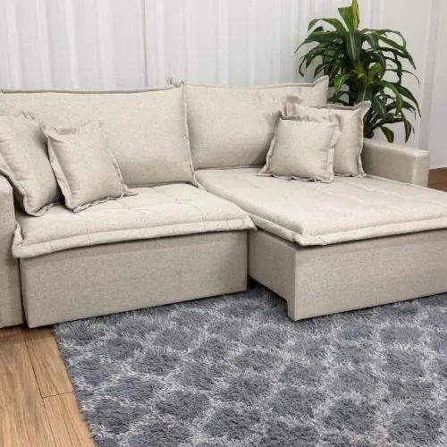 Sofá Cama Retrátil Reclinável Zoe 2.20m Entrega Rápida - Foto 2