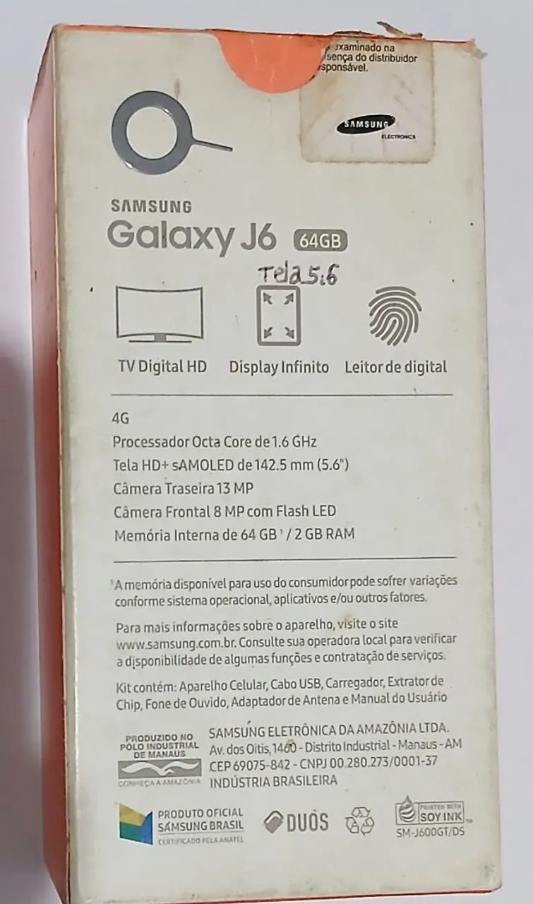 Vende-se Celular Samsung J6,64GB!