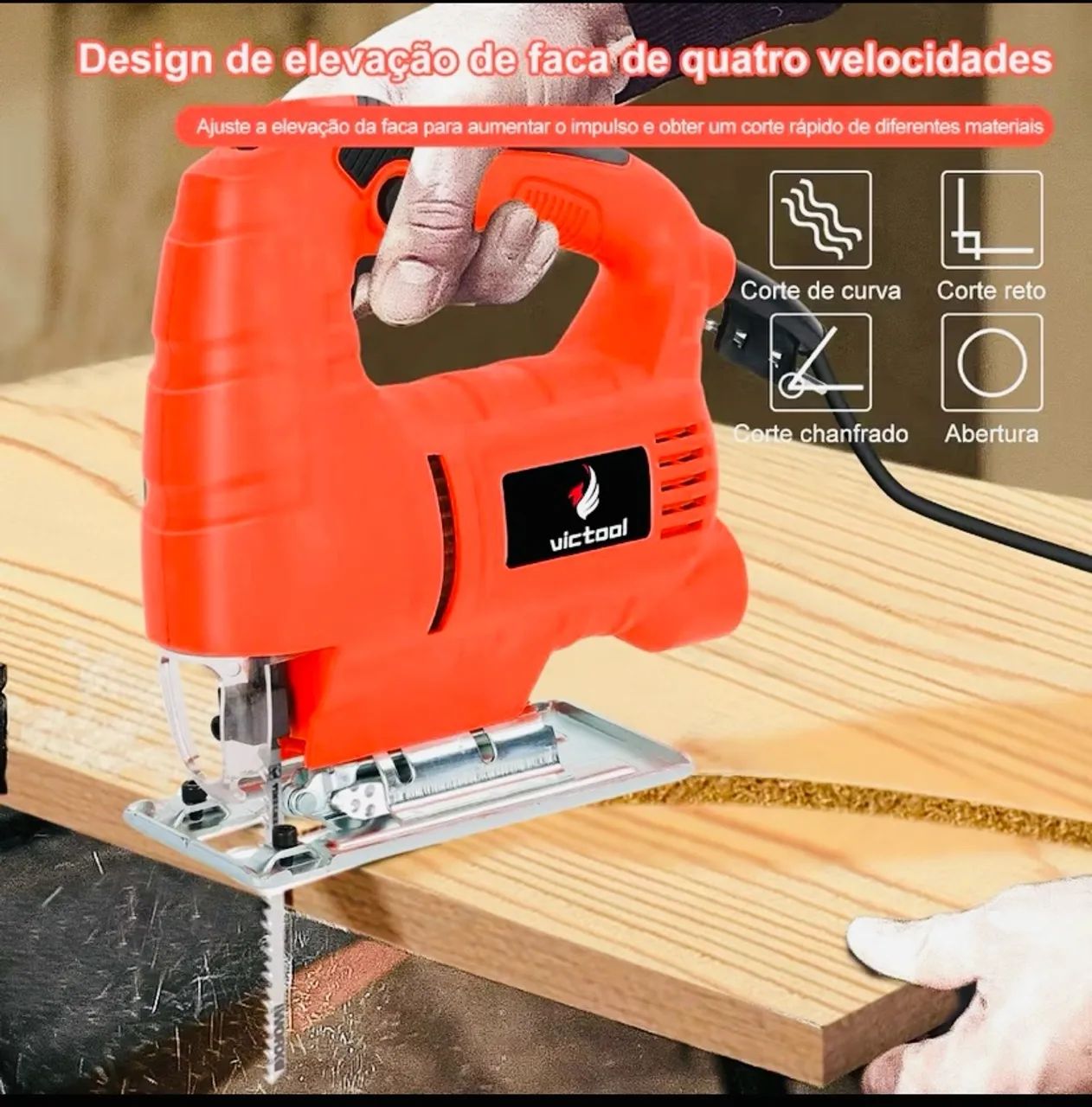 Serra tico tico VICTOOL 710W 110v - Foto 5