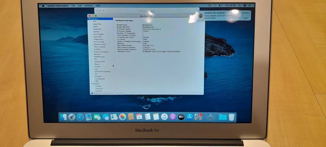 Macbook air 1 2015 dual core i5 256 gb ssd e 8 gb tela 11