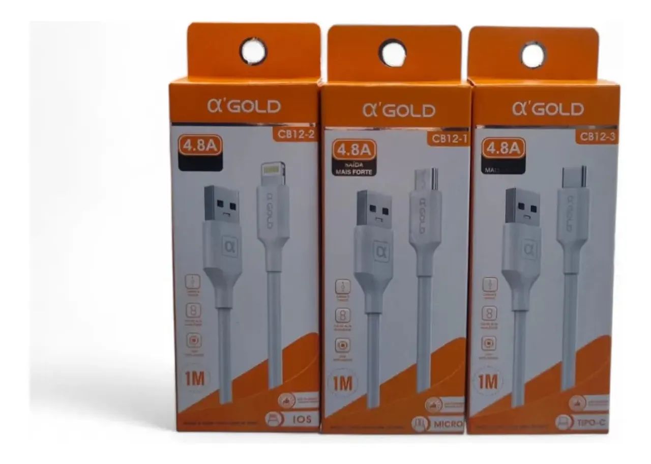 Seu carregador quebrou ? Cabo Usb Entradas Tipo-c Iphone E Micro 1m  - Foto 2