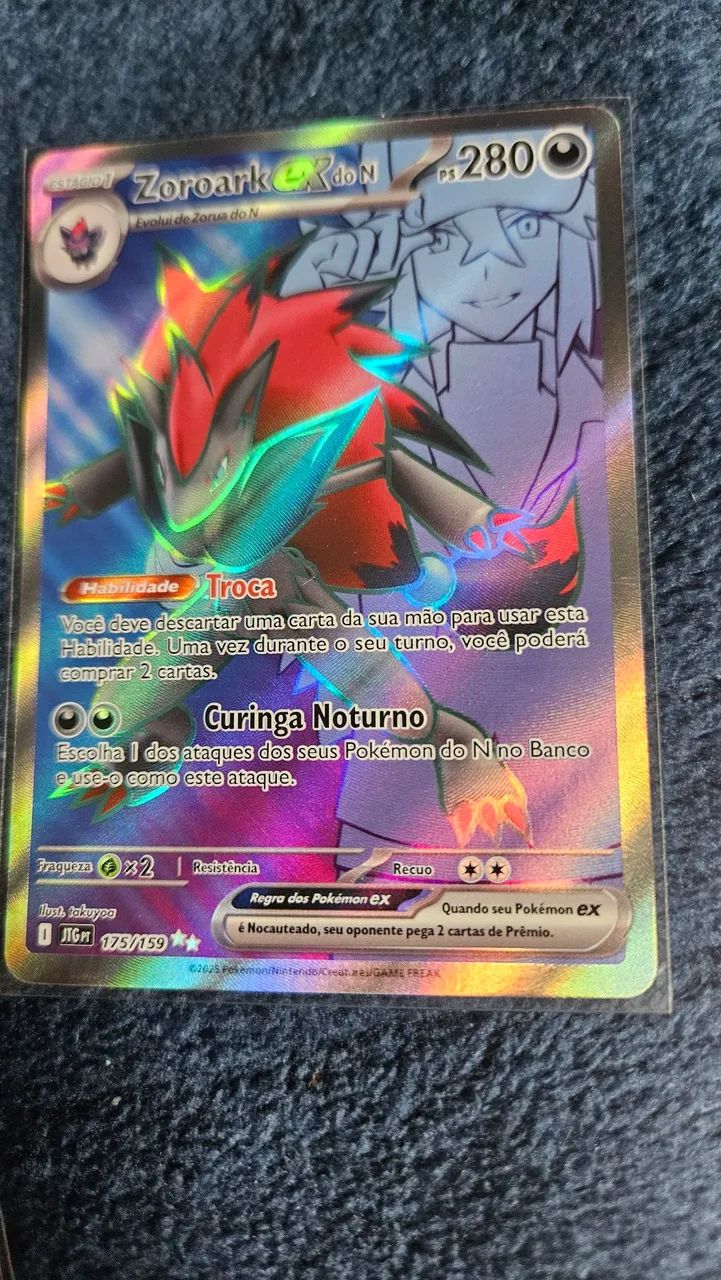 Carta pokemon Zoroark EX + 10 cartas EX