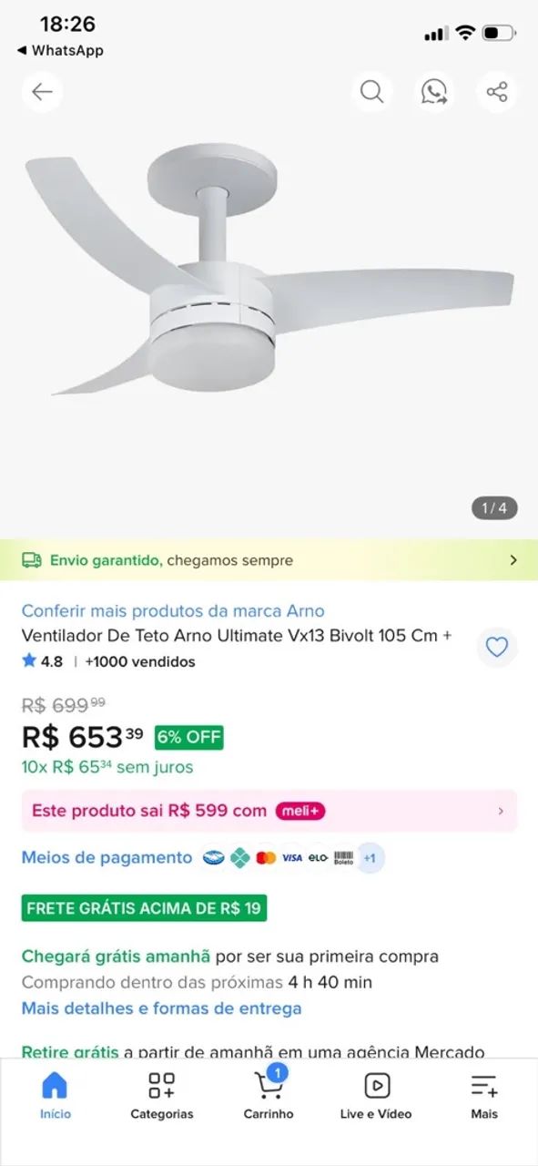 Ventilador de teto ARNO  - Foto 3
