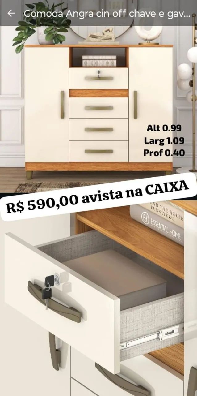Cômoda angra com chave Nova na caixa  - Foto 4