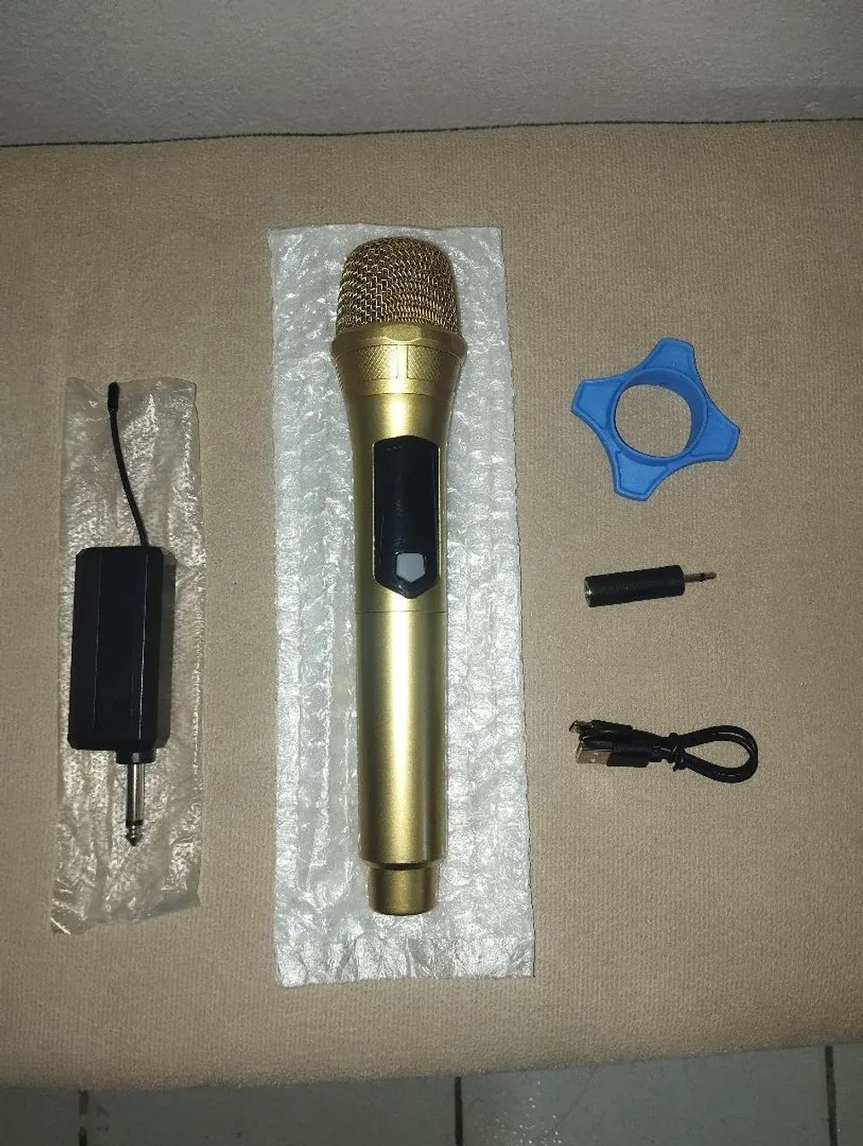 Microfone Sem Fio Recarregável Tipo C - Bateria Interna - Pouco Usado