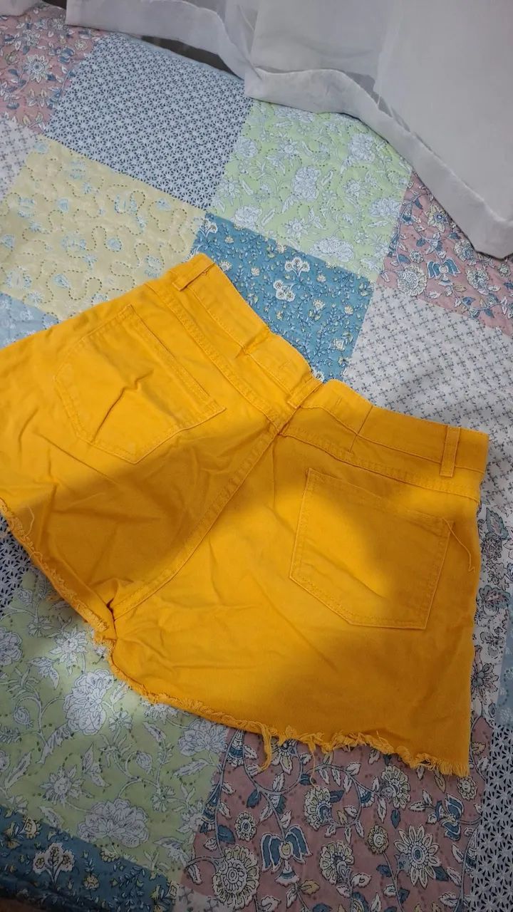Short Jeans amarelo - Foto 2