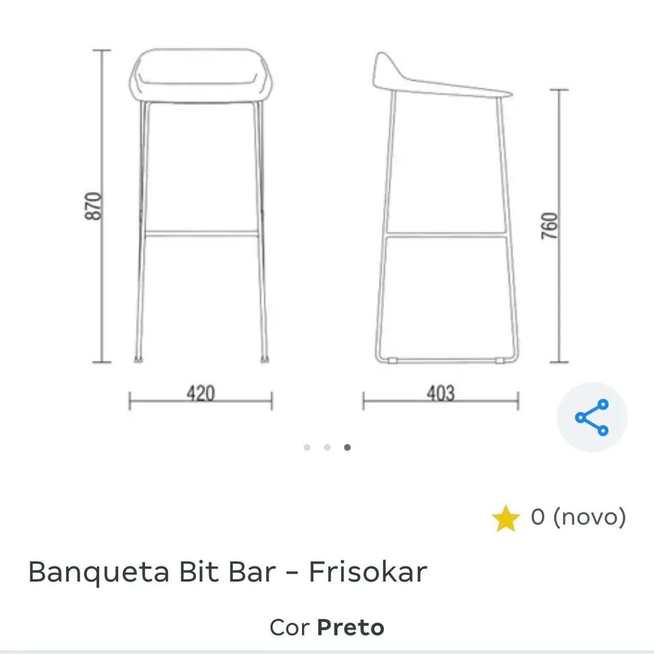Banqueta Bit Bar preta 200$ - Foto 5