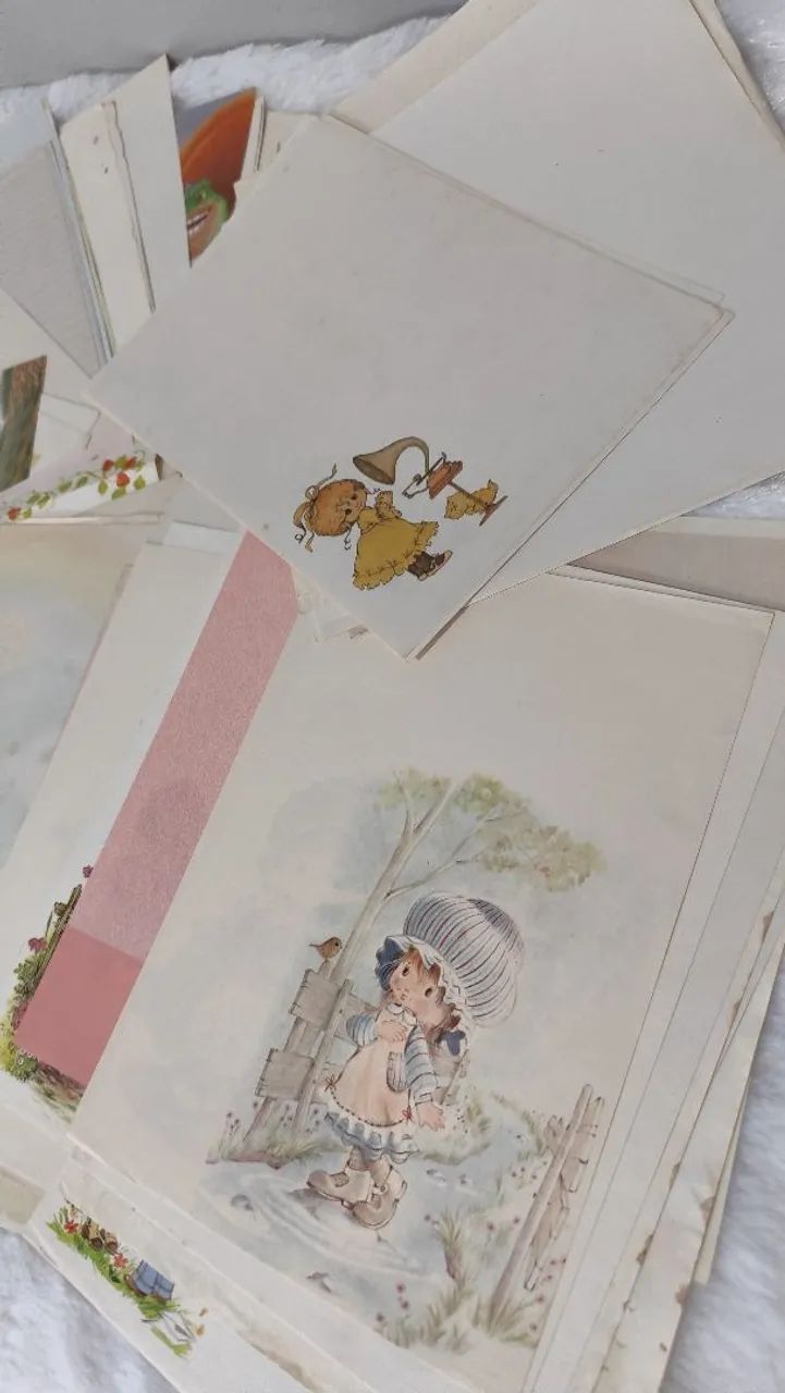 Lote de Papéis de Carta Antigos e Vintage - Alguns com Envelope