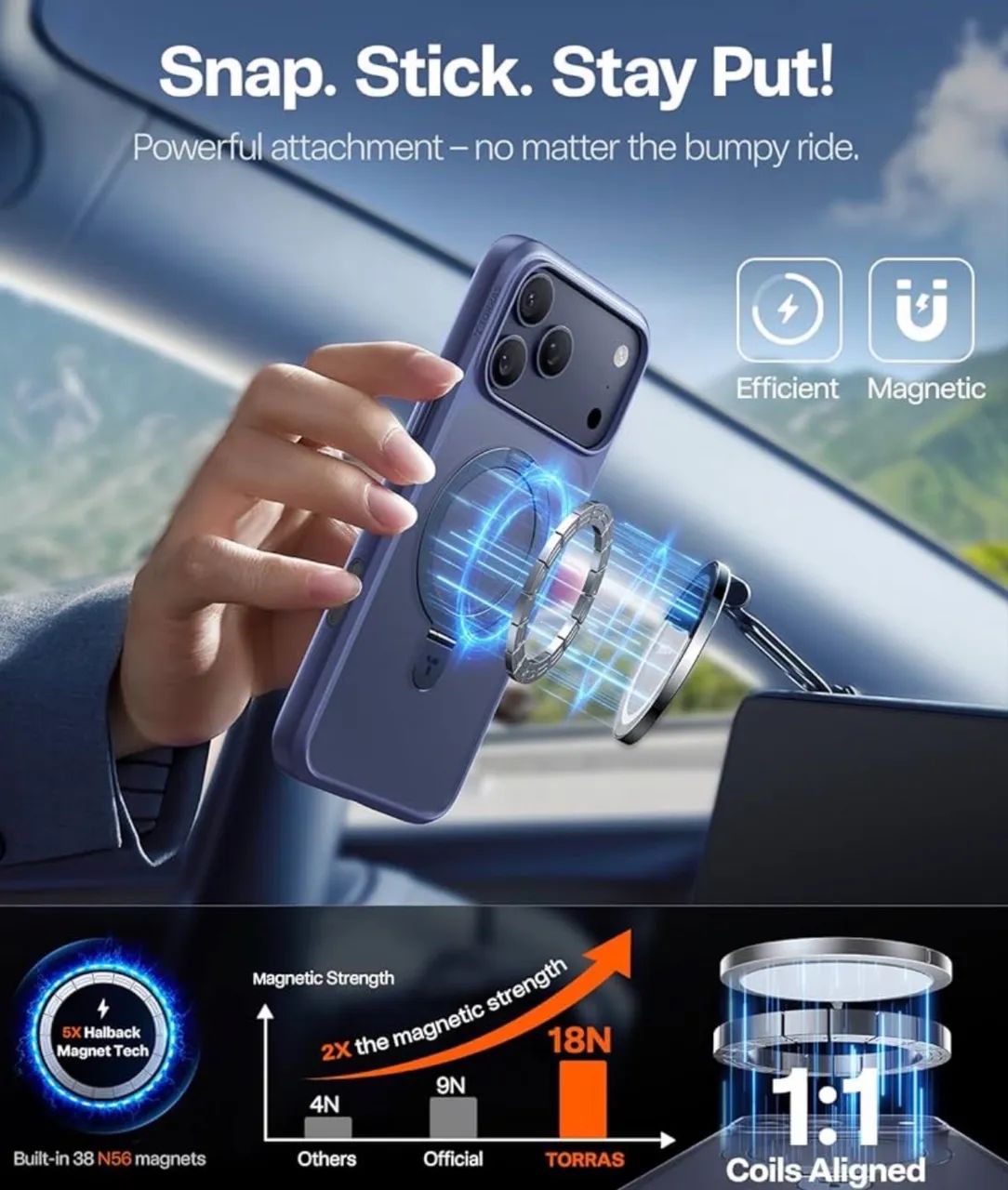 Capa TORRAS para iPhone 17 Pro com Braço Articulado - Importada dos EUA - Foto 3