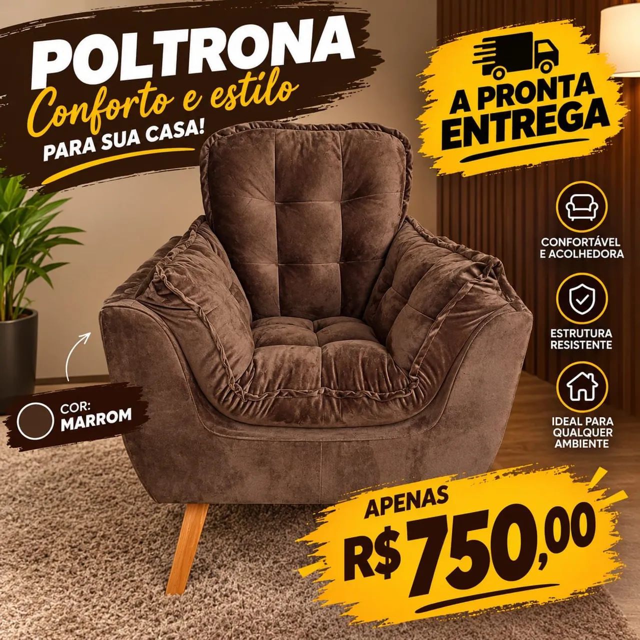 Poltrona pronta entrega em oferta 