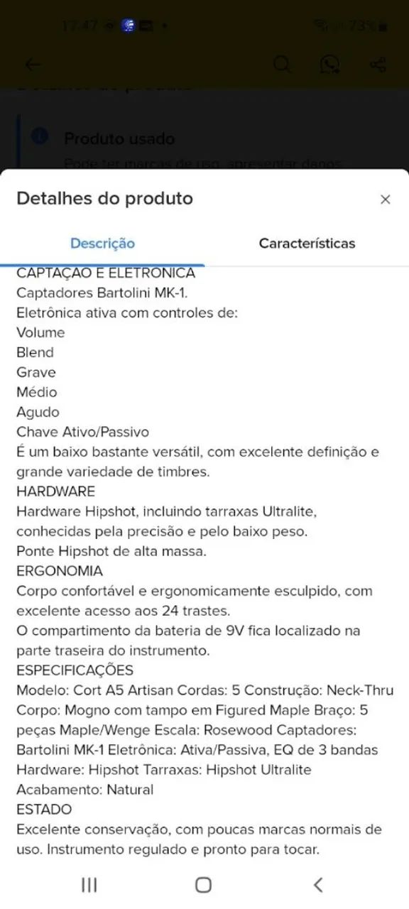 Baixo Cort A5 funcionando perfeitamente 