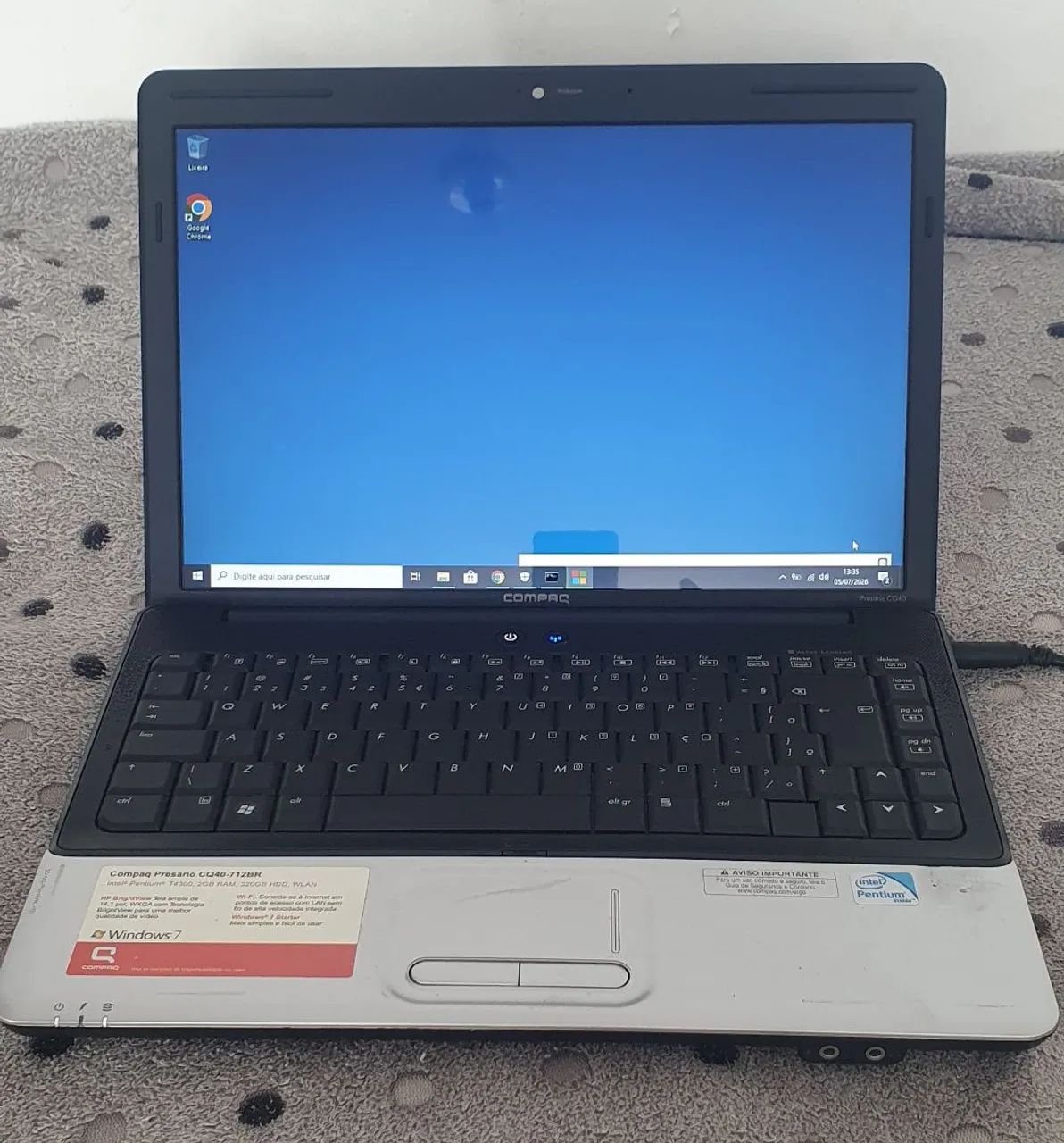 Notebook HP 4gb RAM 320gb HD Leia o anúncio 