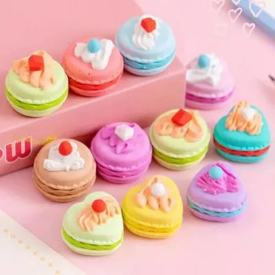 Mini Borrachas Decorativas Coração Macaron Erasers unidade430187138096844801