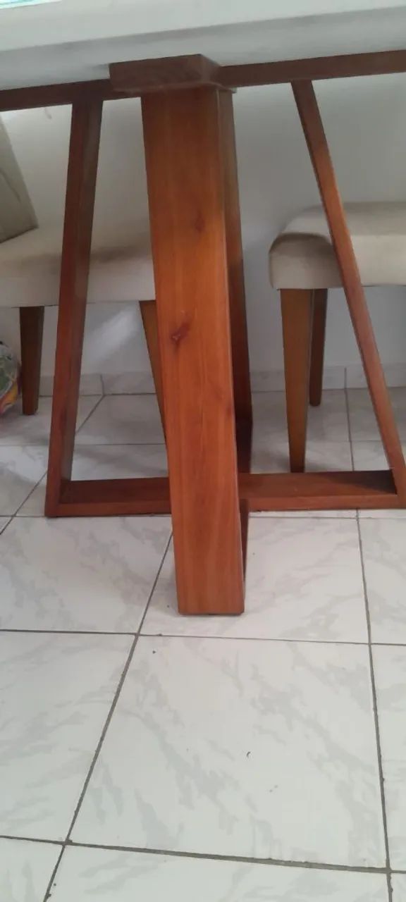 Mesa 1,20 x90 laca  off white com vidro.